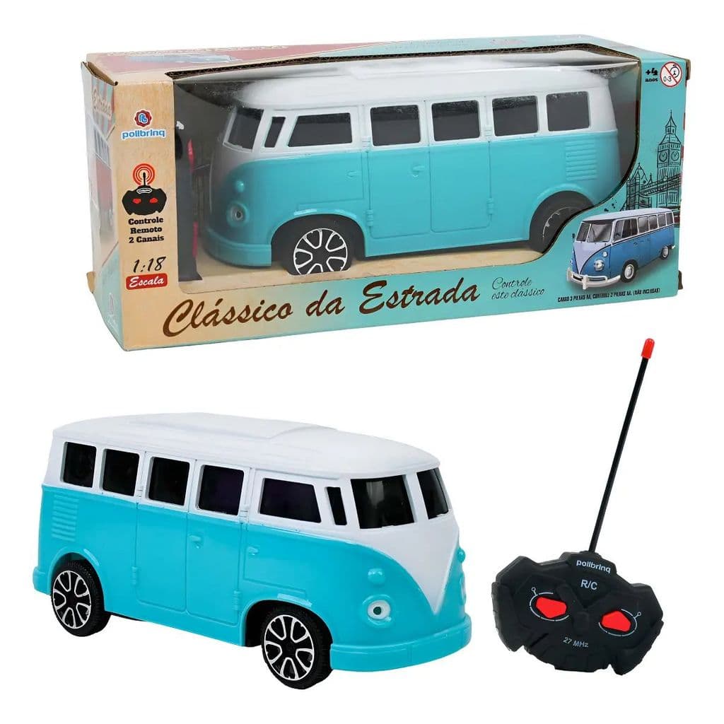 Kombi Controle Remoto Carrinho Azul Polibrinq Clássico