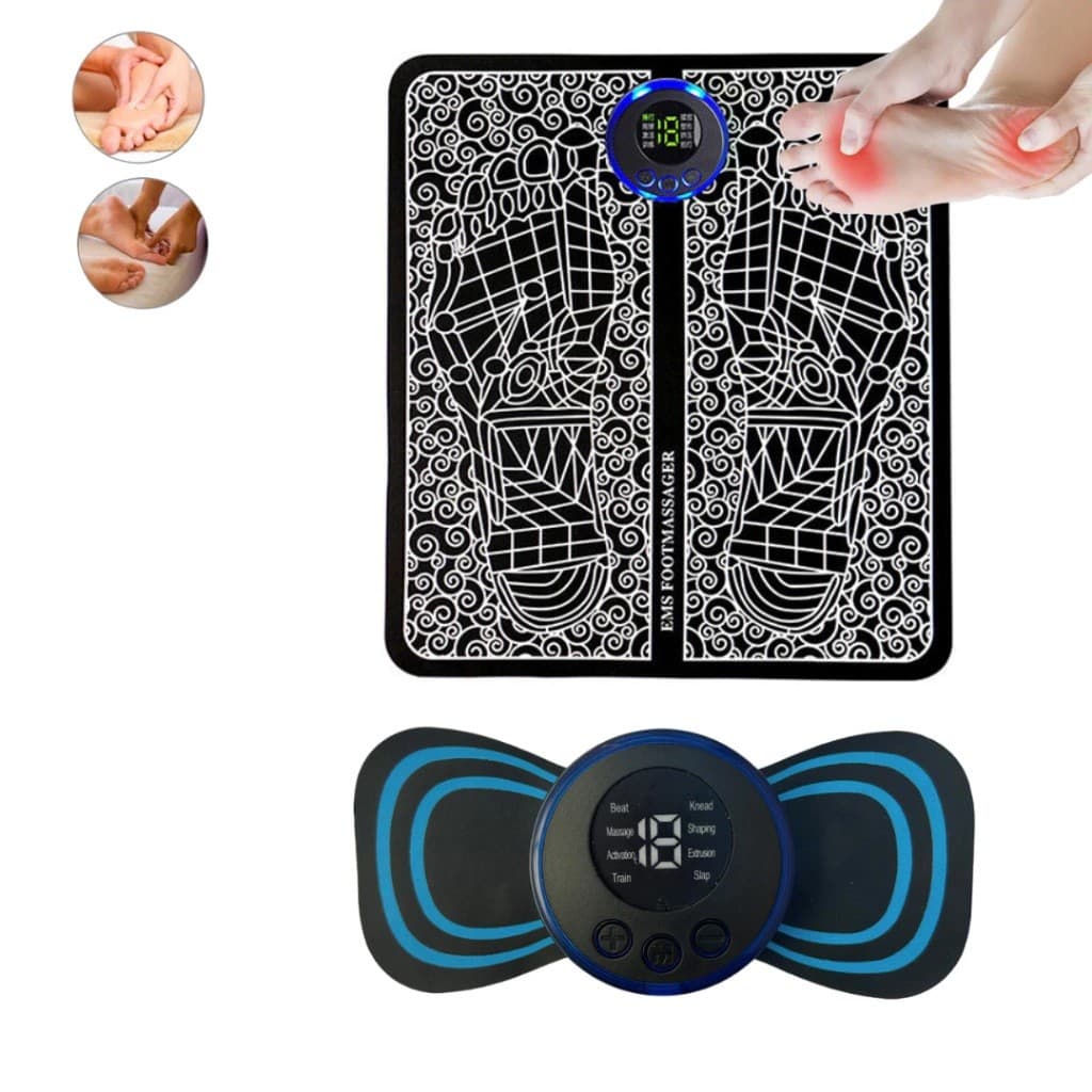 Tapete Estimuladores Muscular Massageador Ems Tens Elétrico Para Pés Fisioterapia Alivia Dores Musculares