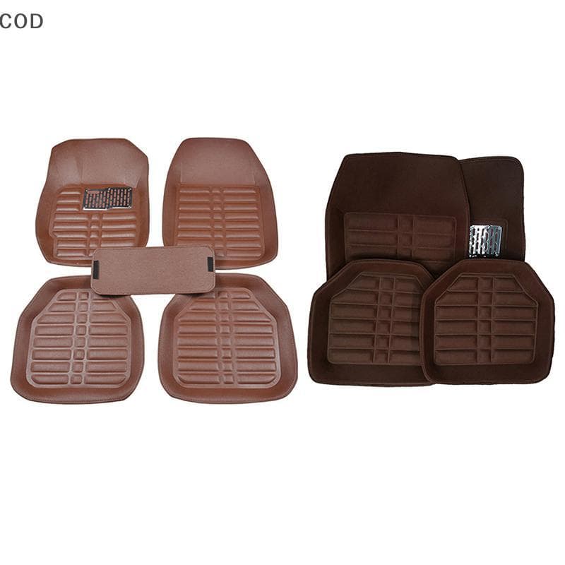 [glb] 5 Peças Tapetes De Chão Automotivos Estilo De Carro Para Espanador Premium Conjunto Completo Tapete De Couro Acess