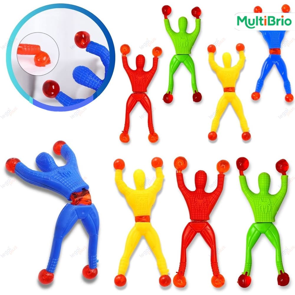 Kit Boneco Ninja Escalador Divertido Gruda Parede Brinquedo Educativo Infantil Diversão Interna