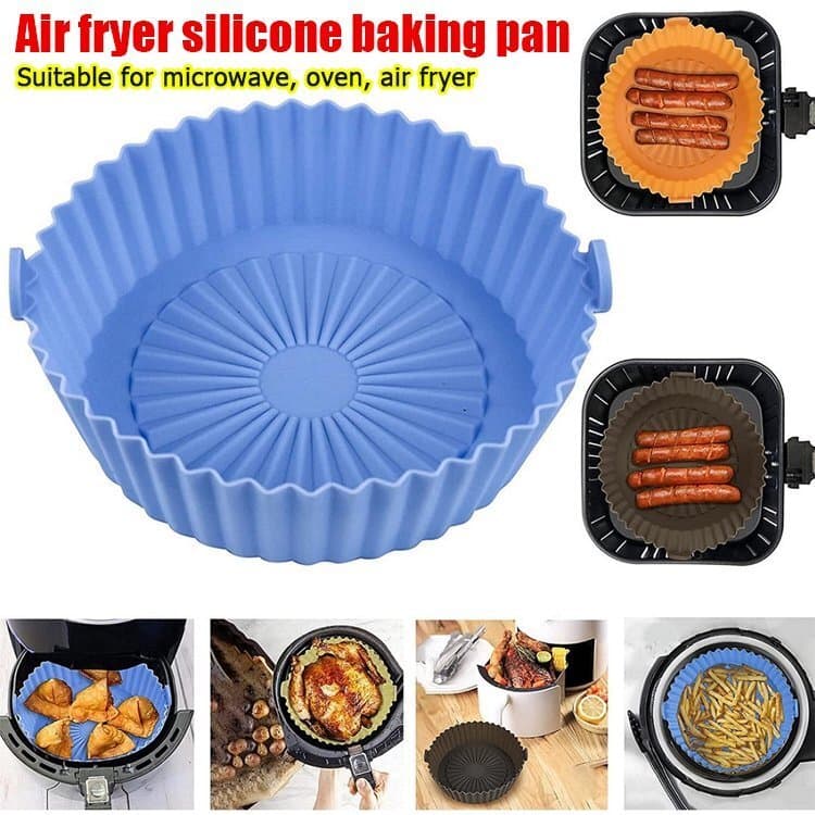 [Antiaderente Premium] Silicone Air Fryer Baking Pan/Bandeja para Fritadeira Sem Óleo/Fritadeira/Bandeja de Silicone