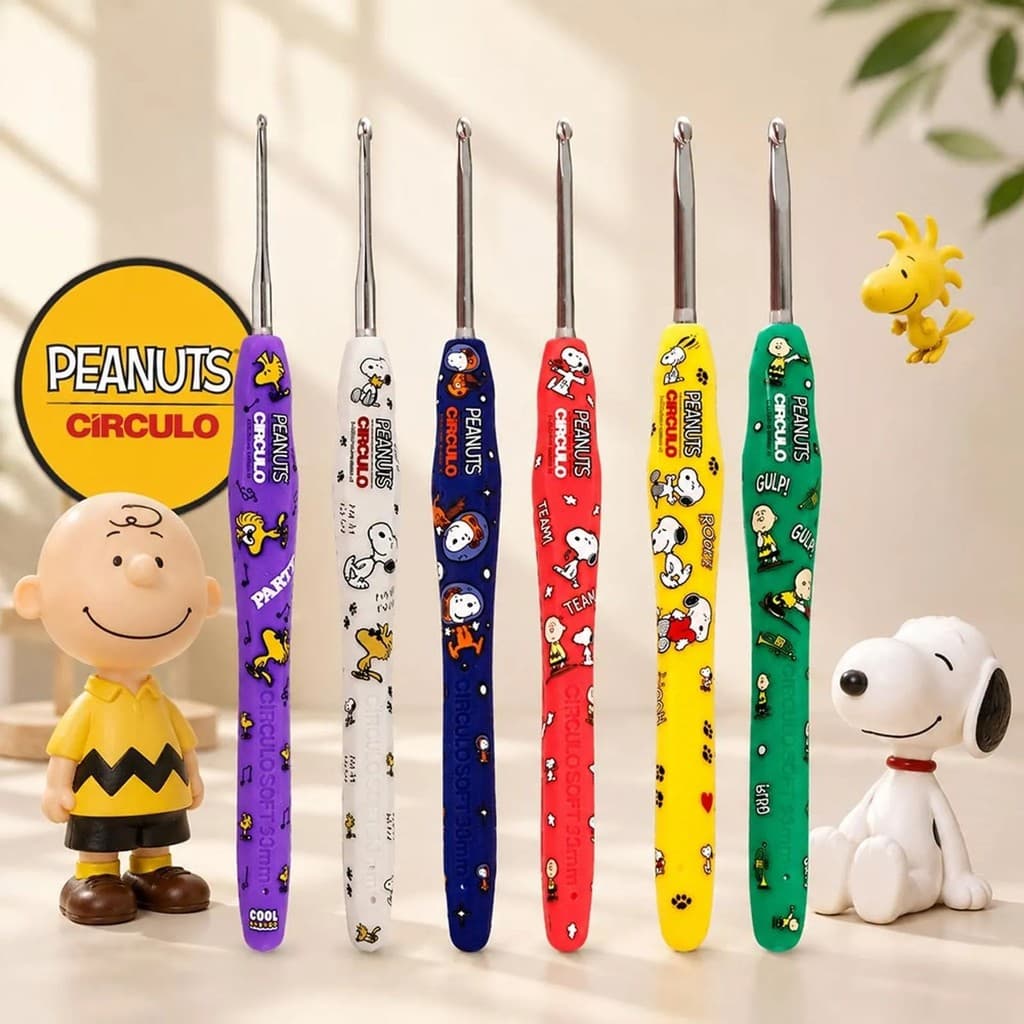 Agulha Barbante Para Crochê Profissional Soft Circulo Snoopy And Peanuts