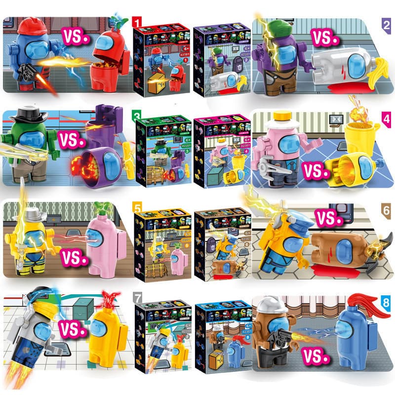16 peças de brinquedos infantis, boneco de blocos de montar de lobisomem espacial, compatível com Lego, partículas peque