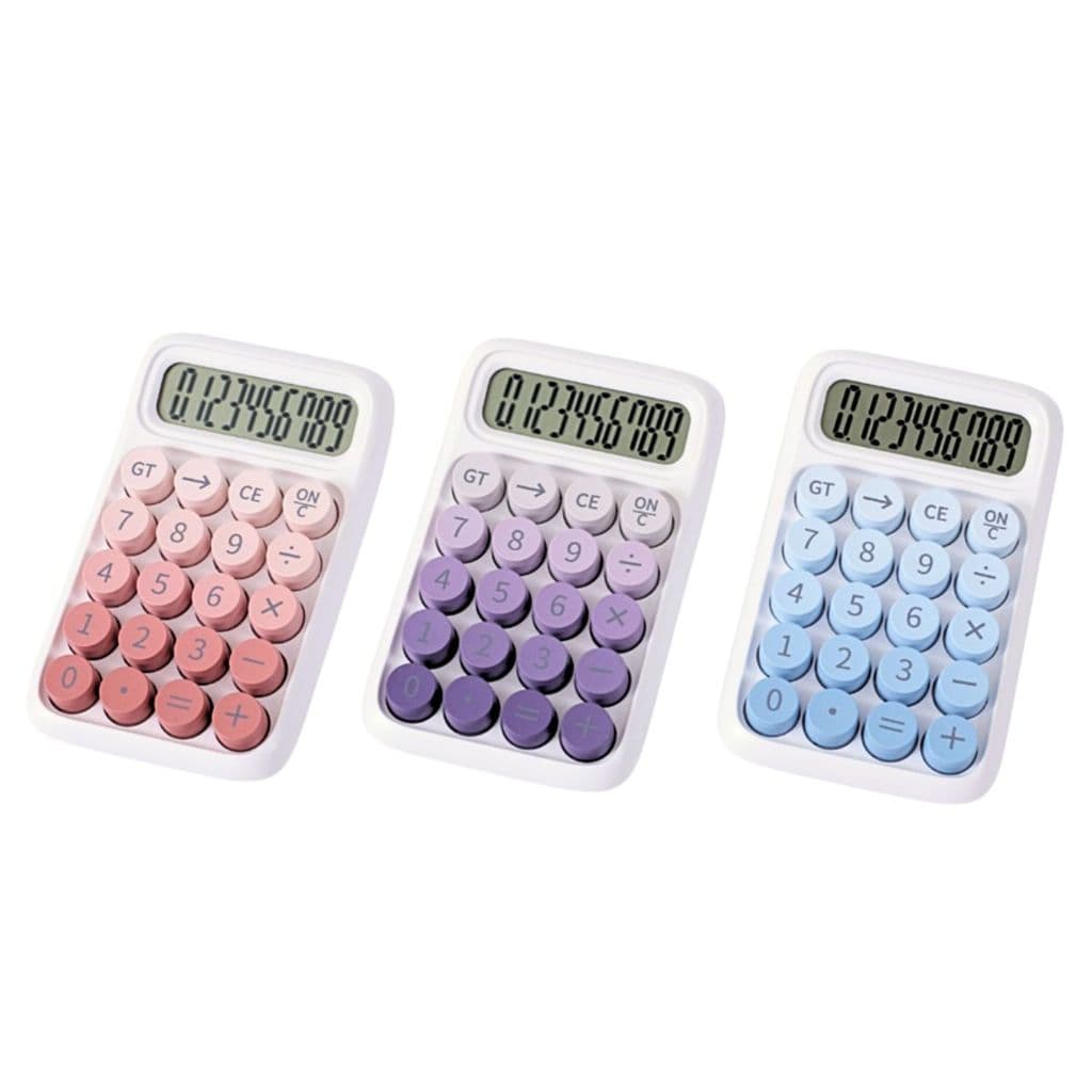 Calculadora Multicolor Teclado Mecânico Solar 10 Dígitos