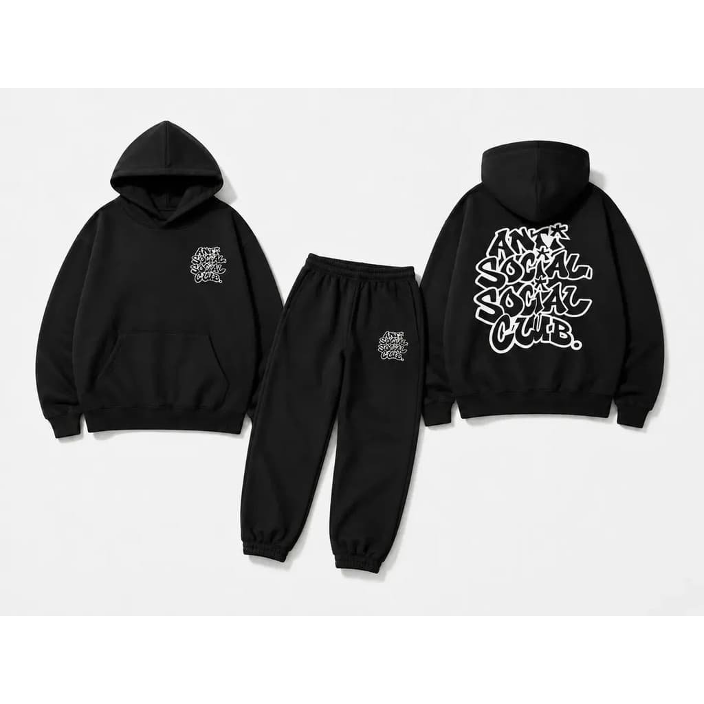 Conjunto Anti Social Club Moletom e Calça Moletom Moda Urbana