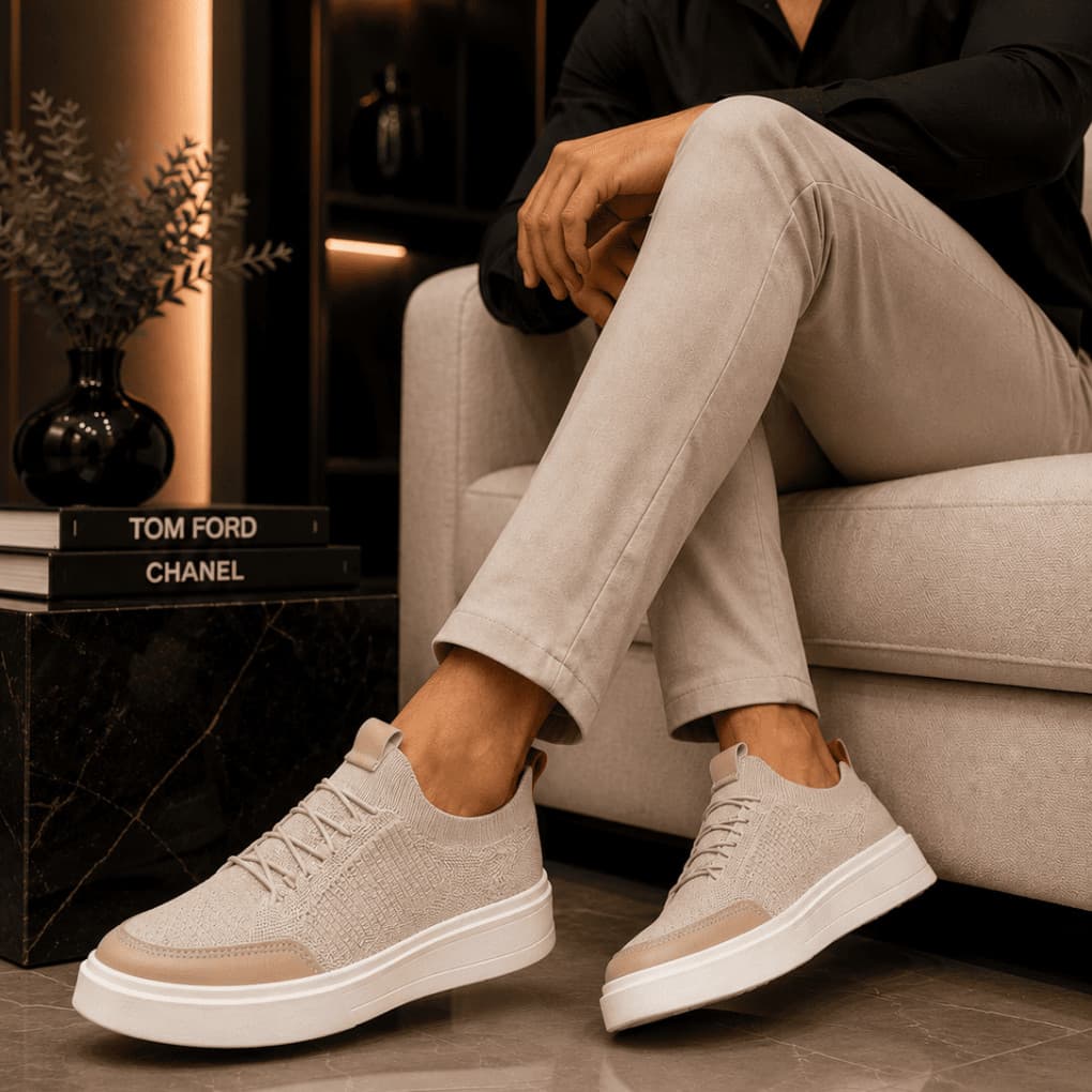 Sapatenis Tênis Masculino Casual em Knit Macio Leve Calçado Confortável Premium