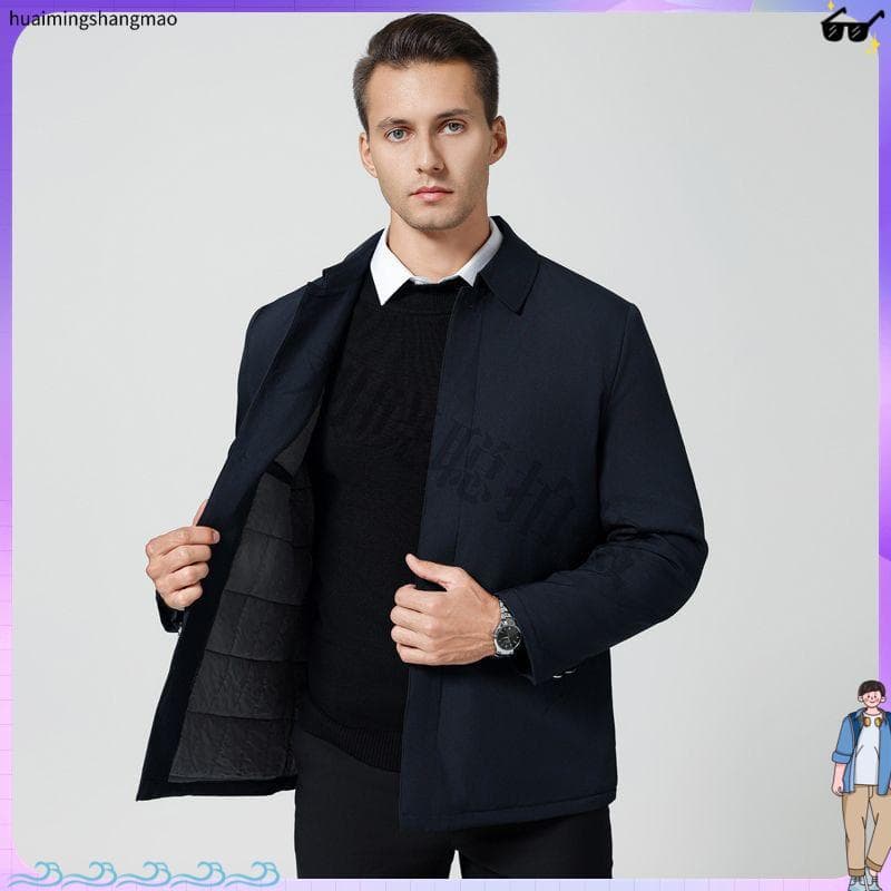 Jaqueta masculina de meia-idade primavera outono jaqueta masculina de meia-idade idosos negócios Casual lapela topo médi