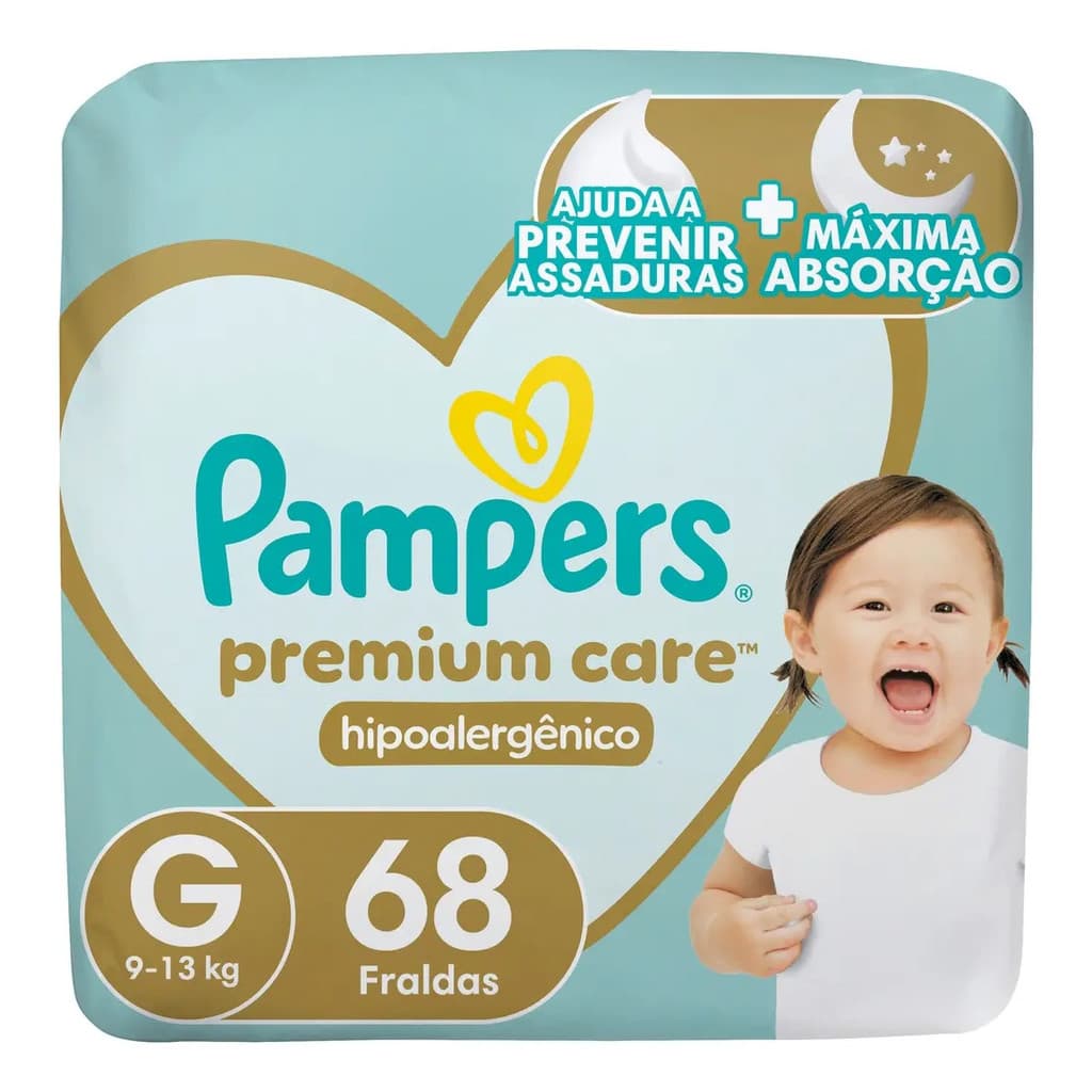 Fralda Pampers Premium Care Tamanho G 68 Unidades Sem Gênero