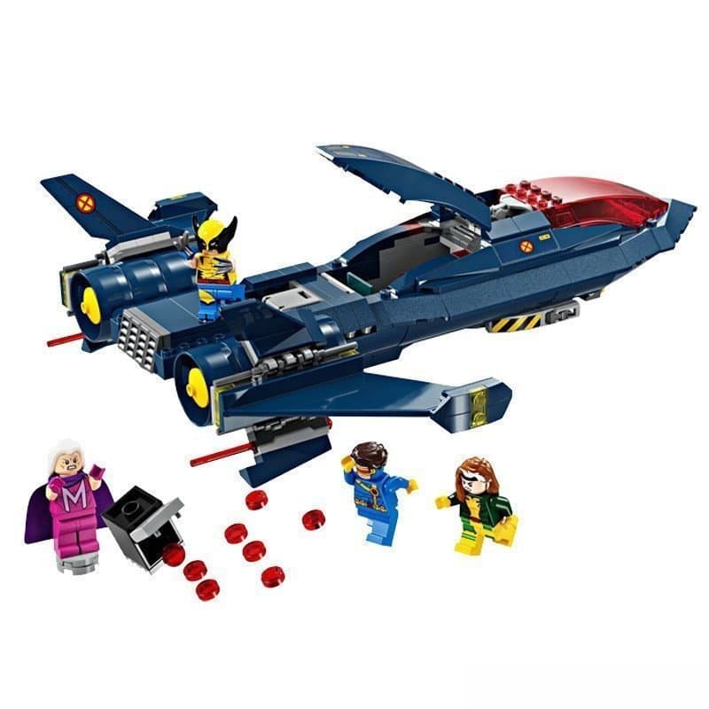 359 Peças de Blocos de Montar Marvel Lego X-Men Jet, Brinquedos Educativos para Crianças, Compatível com 76281