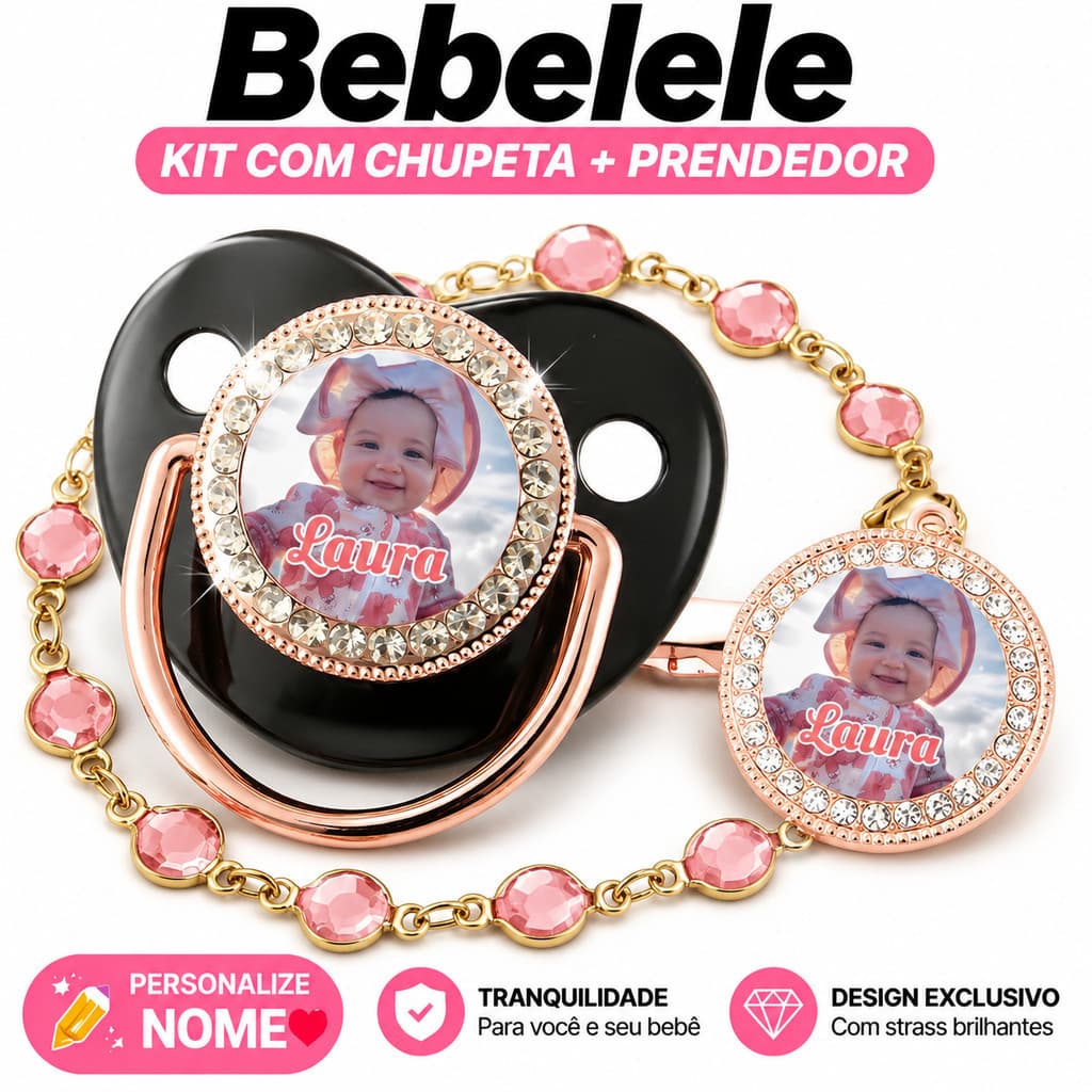 Chupeta para bebês com Foto personalizado do bebê, chupeta de silicone BPA Free &G1QN
