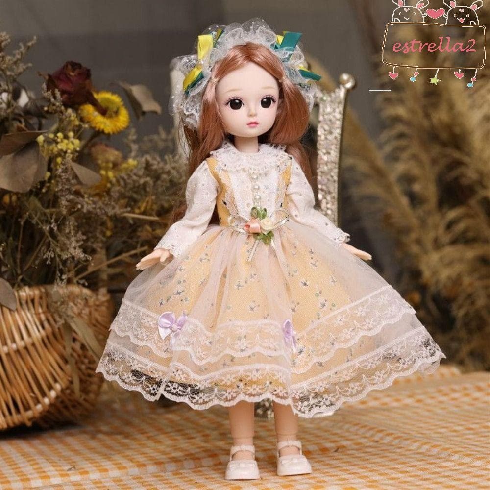 AESTRELLA Boneca Articulada Móvel De 30 Cm , De Maquiagem 3D Bebê , Brinquedos De Vestir Para Meninas , Brinquedo De Pri