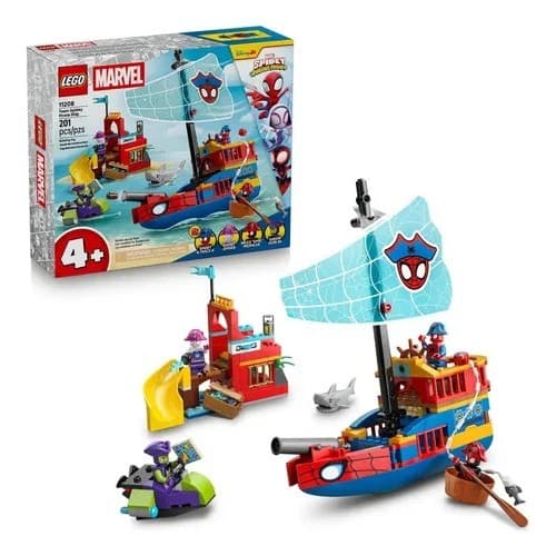 LEGO Marvel Spidey e Seus Amigos Navio Pirata 11208 com 201 Peças para Montar e Brincar