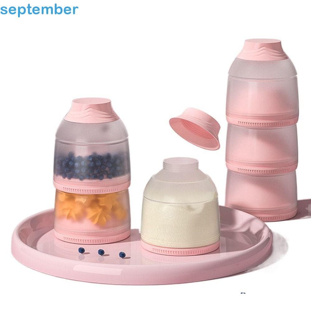 Recipiente De Lanche Infantil SEPTEMBERB , Caixa Selada De Leite Em Pó Para Bebê De 3 Camadas , Grande Capacidade