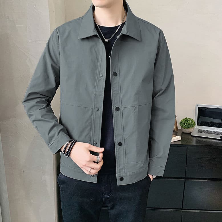 Homens gola jaqueta masculina moda Hong Kong estilo Metal decoração jaqueta masculina moda 2026 primavera novo Casual to