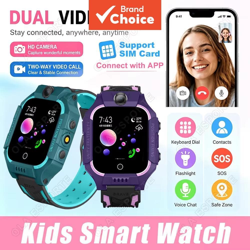 Relógio inteligente infantil, GPS, localizador, cartão SIM, à prova d'água, chamada, câmera, smartwatch para iPhone