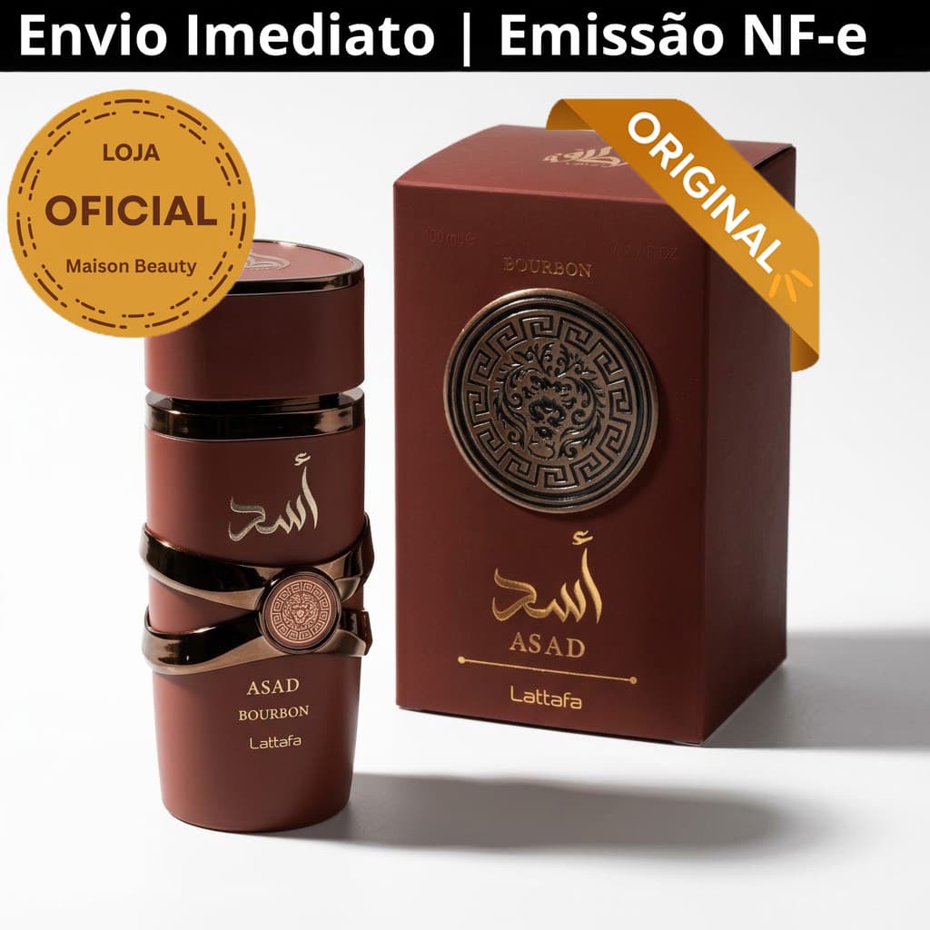 Frete Grátis Envio SP | Perfume Arabe Lat Asad Bourbon 100ml EDP Masculino Oud e Especiarias Importado Original