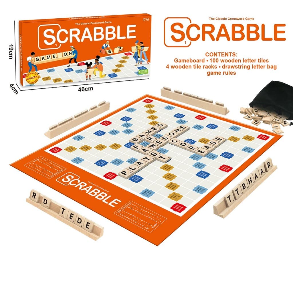 JOGO DE SCRABBLE Tabuleiro de madeira com letras correspondentes quebra-cabeça família interação pai-filho jogo de tabul