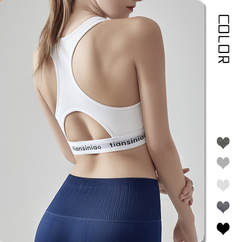 Carta linda volta esportes roupa interior feminina correndo Fitness à prova de choque moldar reunião roupas de Yoga senh
