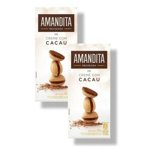 Amandita Wafer de Chocolate – Kit com 2 Caixas de 200g Importadas