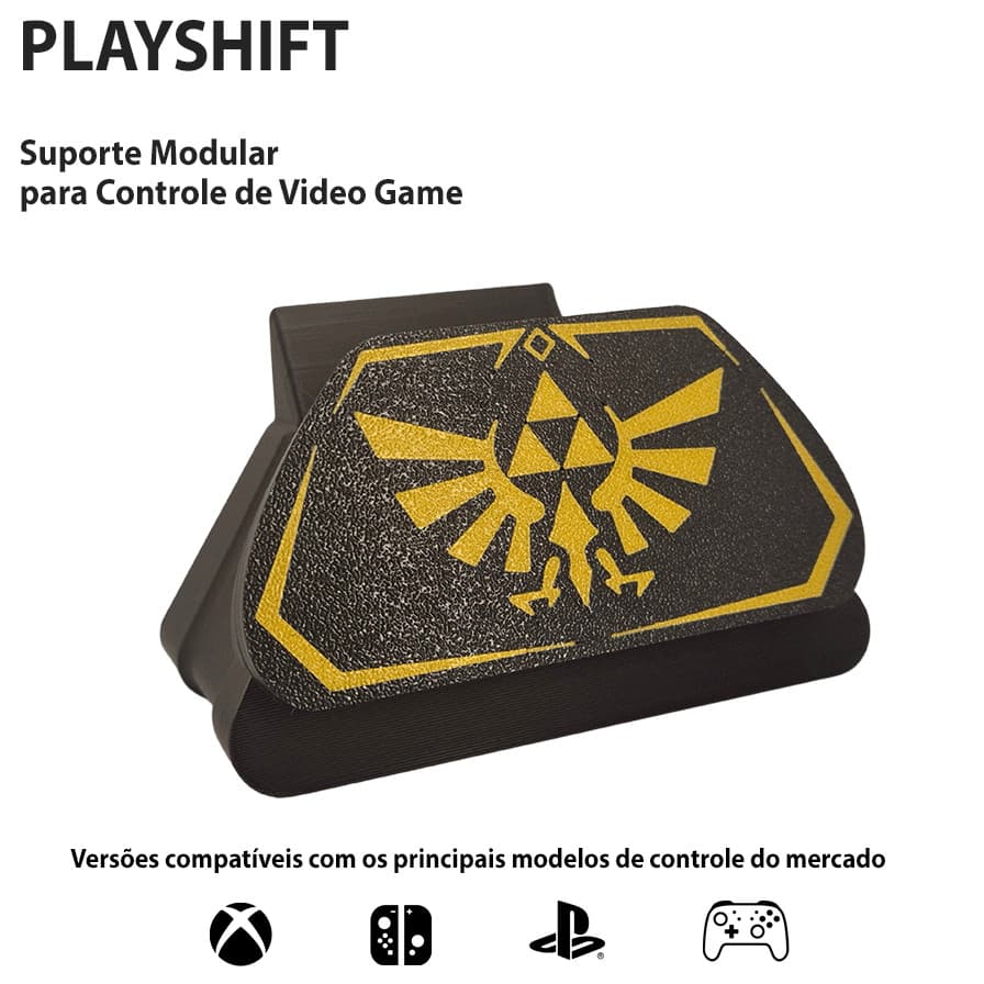 Suporte Controle VideoGame - Zelda Triforce (XBOX, PLAYSTATION PS5, PRO CONTROLLER e JOY-CON)