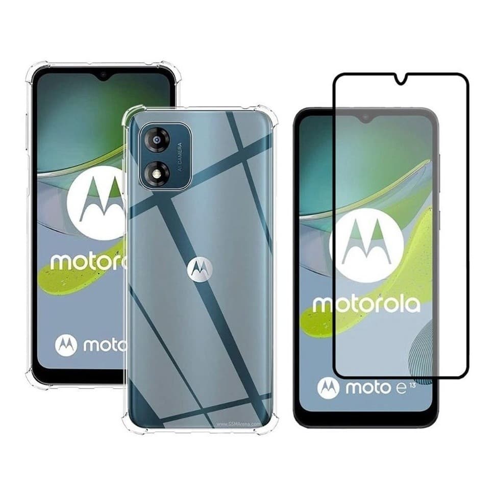 Capa Case Capinha Anti Impacto Para Moto E13 + Película 3D Vidro Temperado
