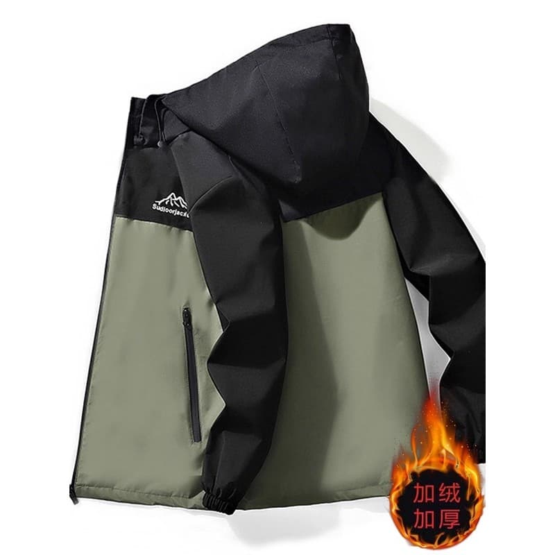 Forro de lã engrossado jaqueta masculina outono inverno à prova de vento jaqueta impermeável Casual solto quente jaqueta