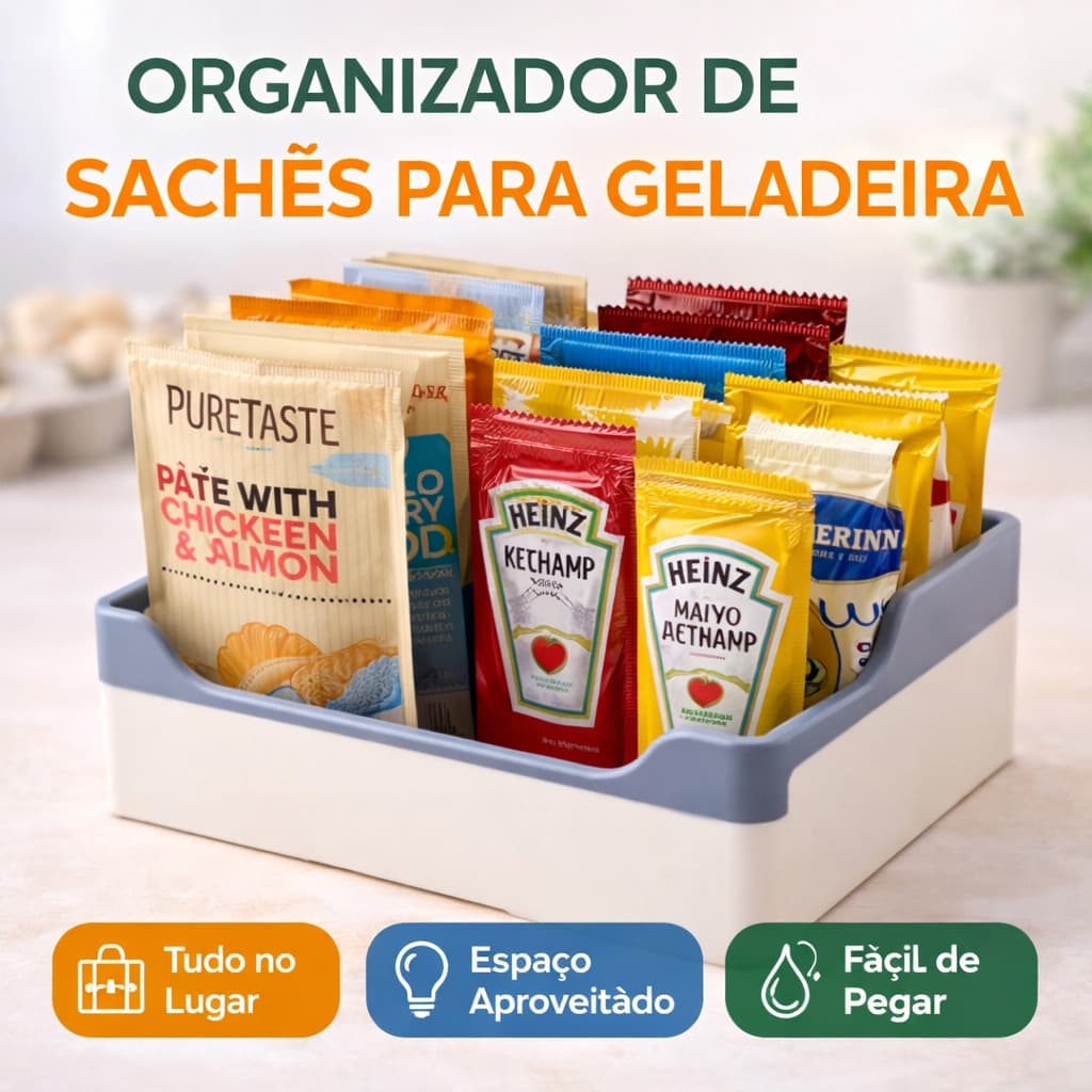 Organizador de Sachês para Geladeira Porta Sachê Pet Organizador Compacto Multiuso