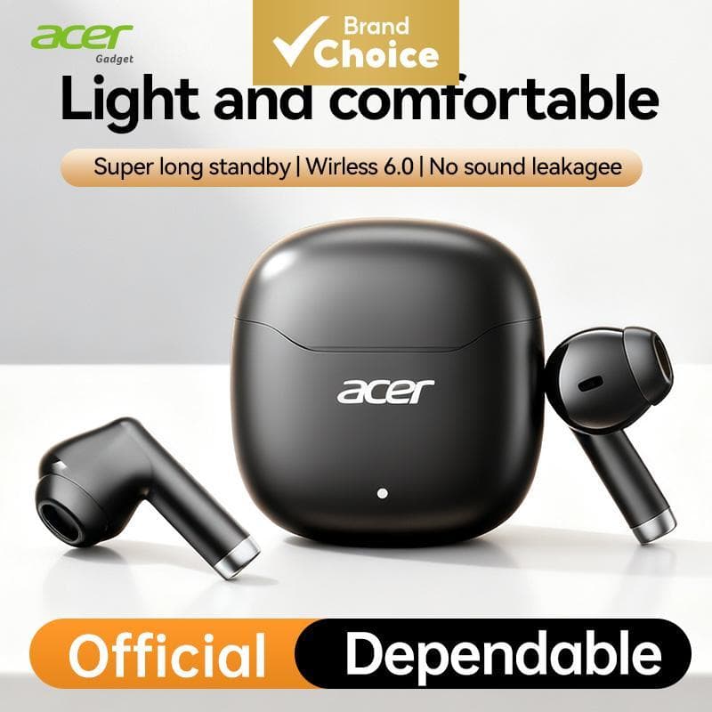 Fones de ouvido Acer OHR617, fone de ouvido com microfone, tipo C, fones de ouvido Bluetooth sem fio, estojo de
