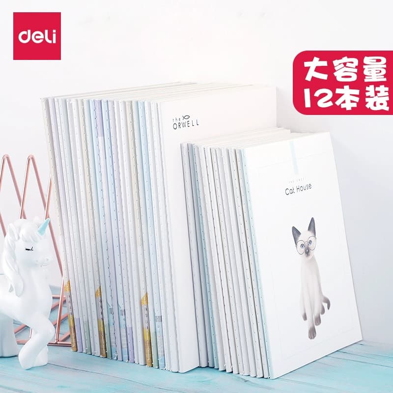 Deli Notebook B5 Costura Notebook A5 Bloco de notas Diário Espessado Costura Notebook Costura 16K Grande Engros