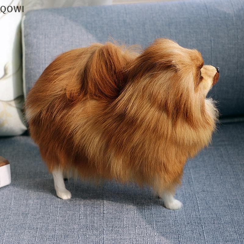 qo Realista Pomeranian Simulação Brinquedo Cão Filhote De Cachorro Lifelikepanion Artesanal Gota Brinquedos Para Animais
