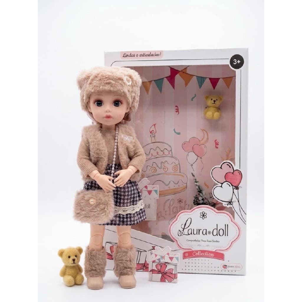 Boneca Laura Doll Articulada Com Acessórios Shiny Toys 2256