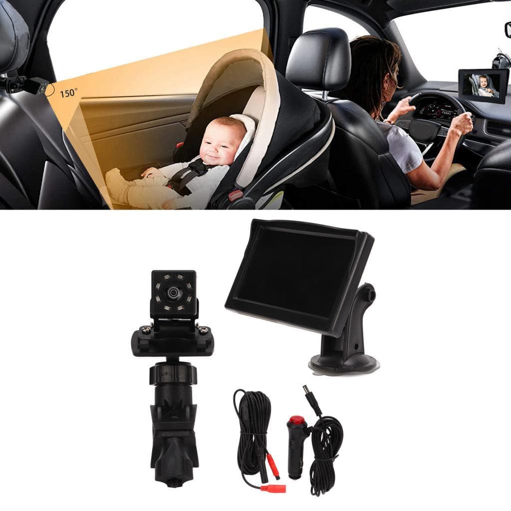 carworld-BR 5in monitor de assento de carro para bebê tela HD DC 12V à prova d\'água gravador de câmera traseira para