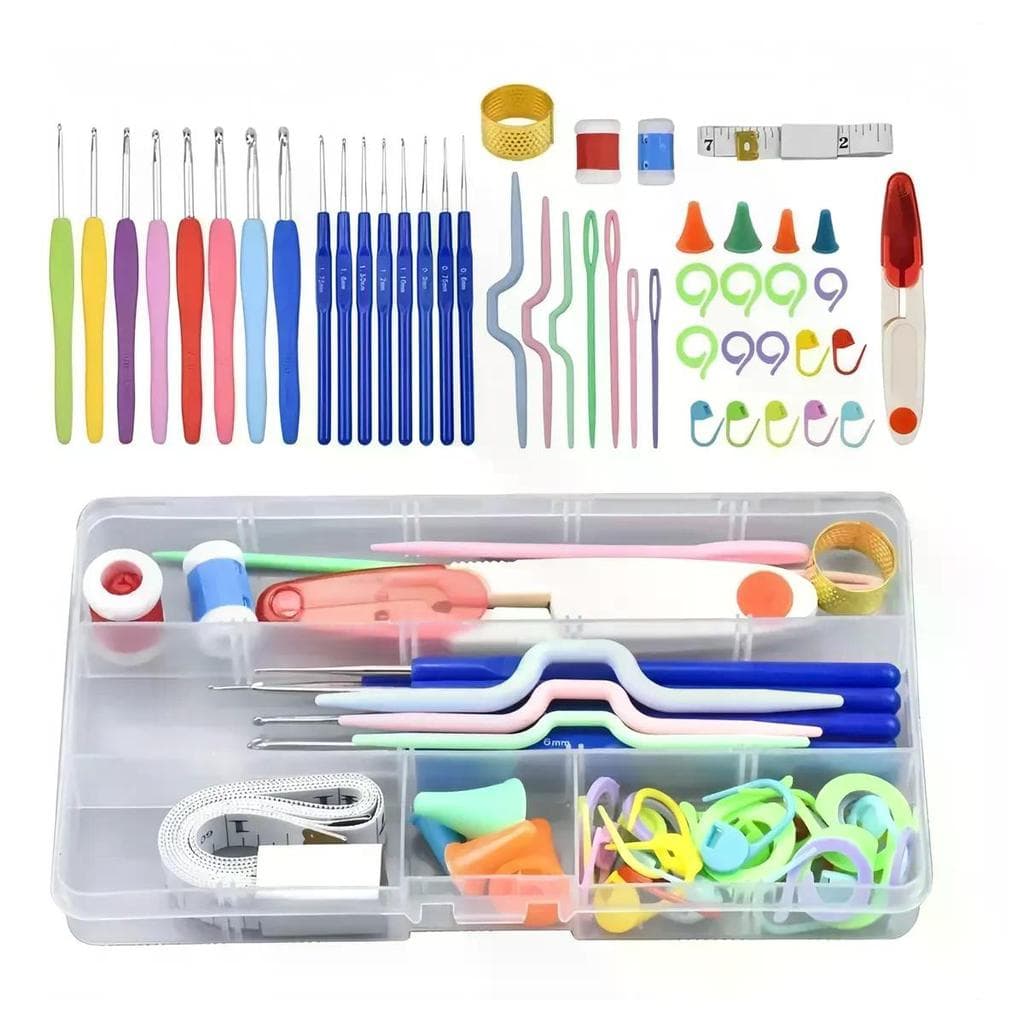 Kit Crochê Completo 53 Peças Cabo Soft Iniciantes Amigurumi