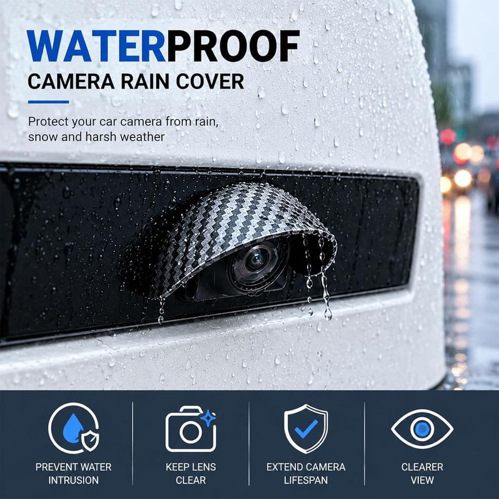 Capa Protetora de Chuva para Câmera de Ré à Prova d'Água, Protetor de Câmera Traseira de Carro