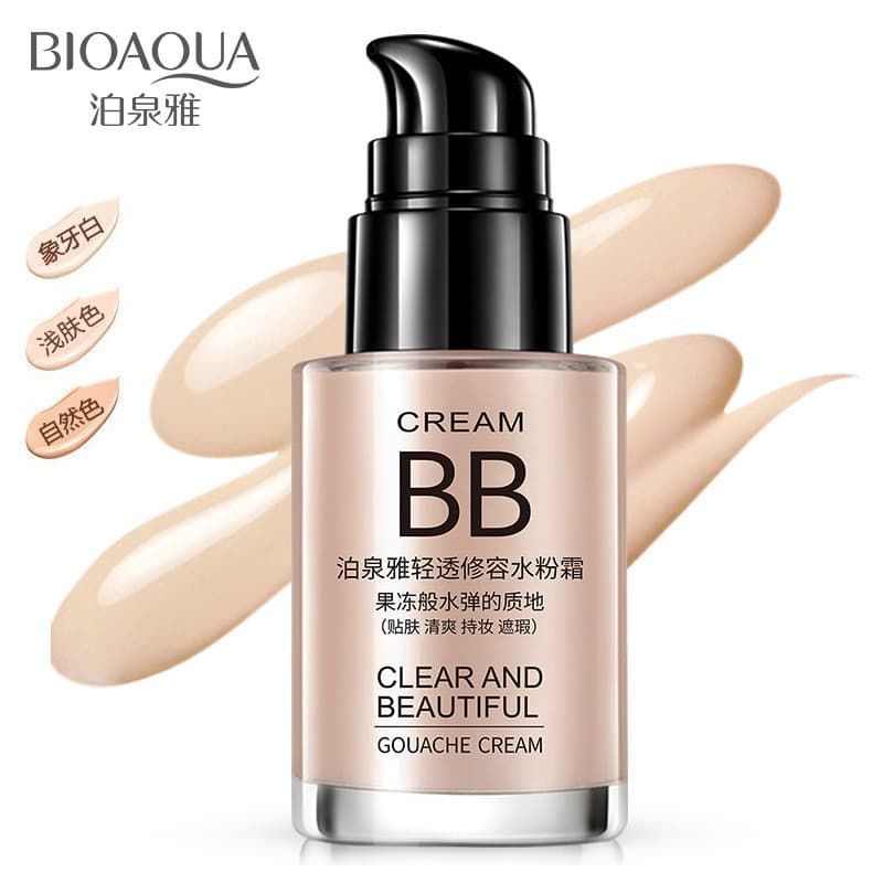 Base de água clara suave creme base líquida corretivo hidratante iluminando isolamento da pele cc creme maquiagem