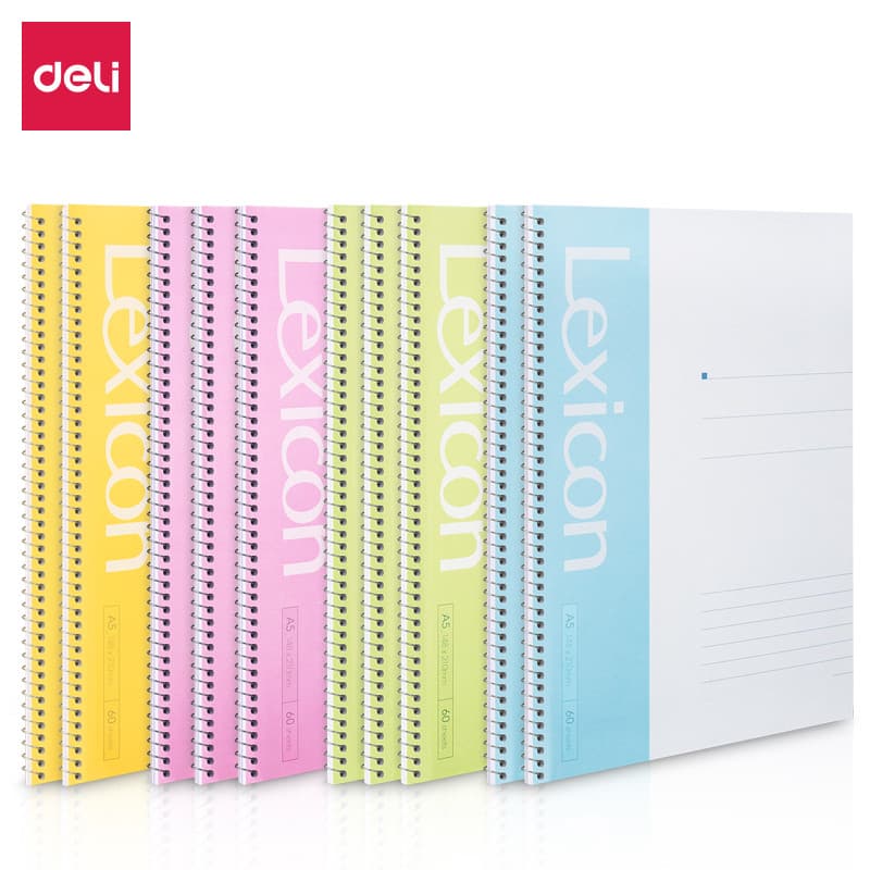 Deli A5 Espiral Notebook Estudante Escrita Notebook b5 Escritório Business Notepad A4 Diário Aprendizagem Notebook
