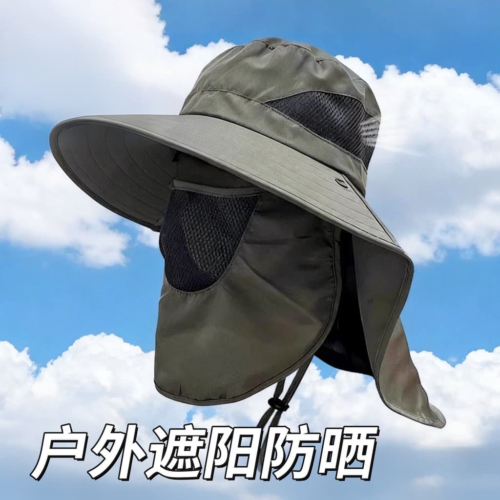 Chapéu protetor solar para pesca de peixes, chapéu protetor solar para homens, máscara facial para pesca ao ar livre, ab