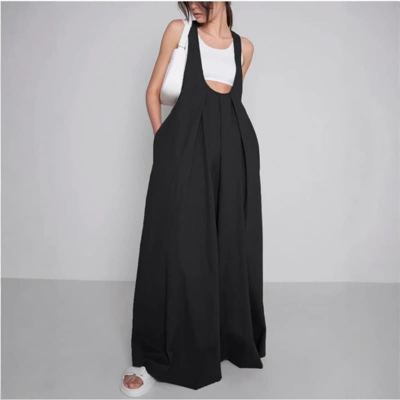 Vestido feminino estilo boêmio em forma de U pescoço colete vestido cintura solta vestido de princesa vestido longo