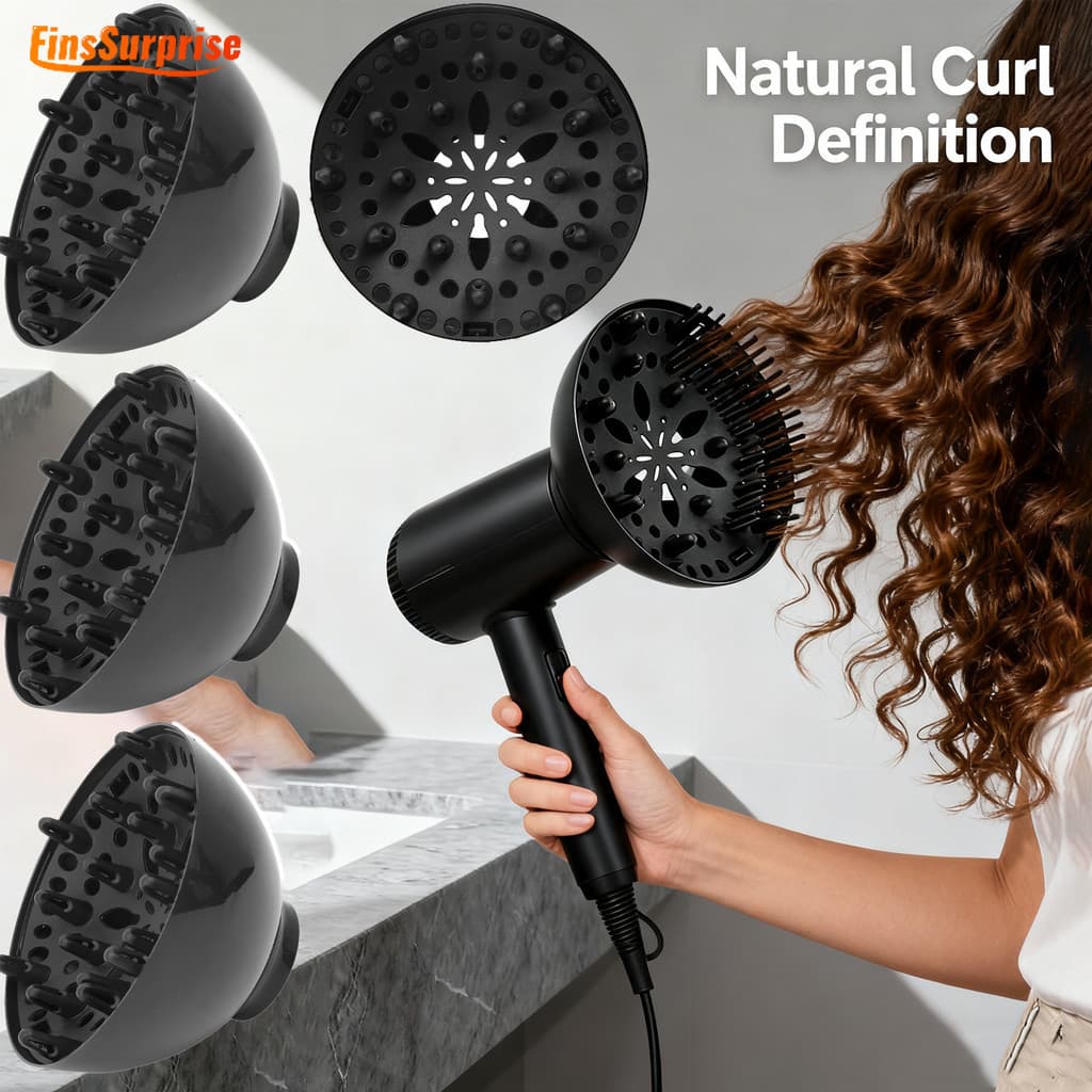 Difusor De Secador De Cabelo Resistente A Altas Temperaturas-Capa De Saída Profissional Para Cabelos Cacheados Ferrament