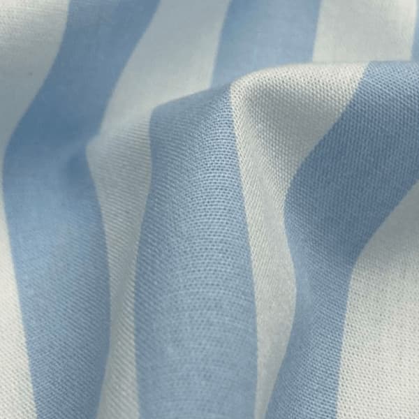 Tecido Tricoline Fio Tinto Listrado GG Azul Claro Pano Decoração Artesanato Costura Patchwork Mesa