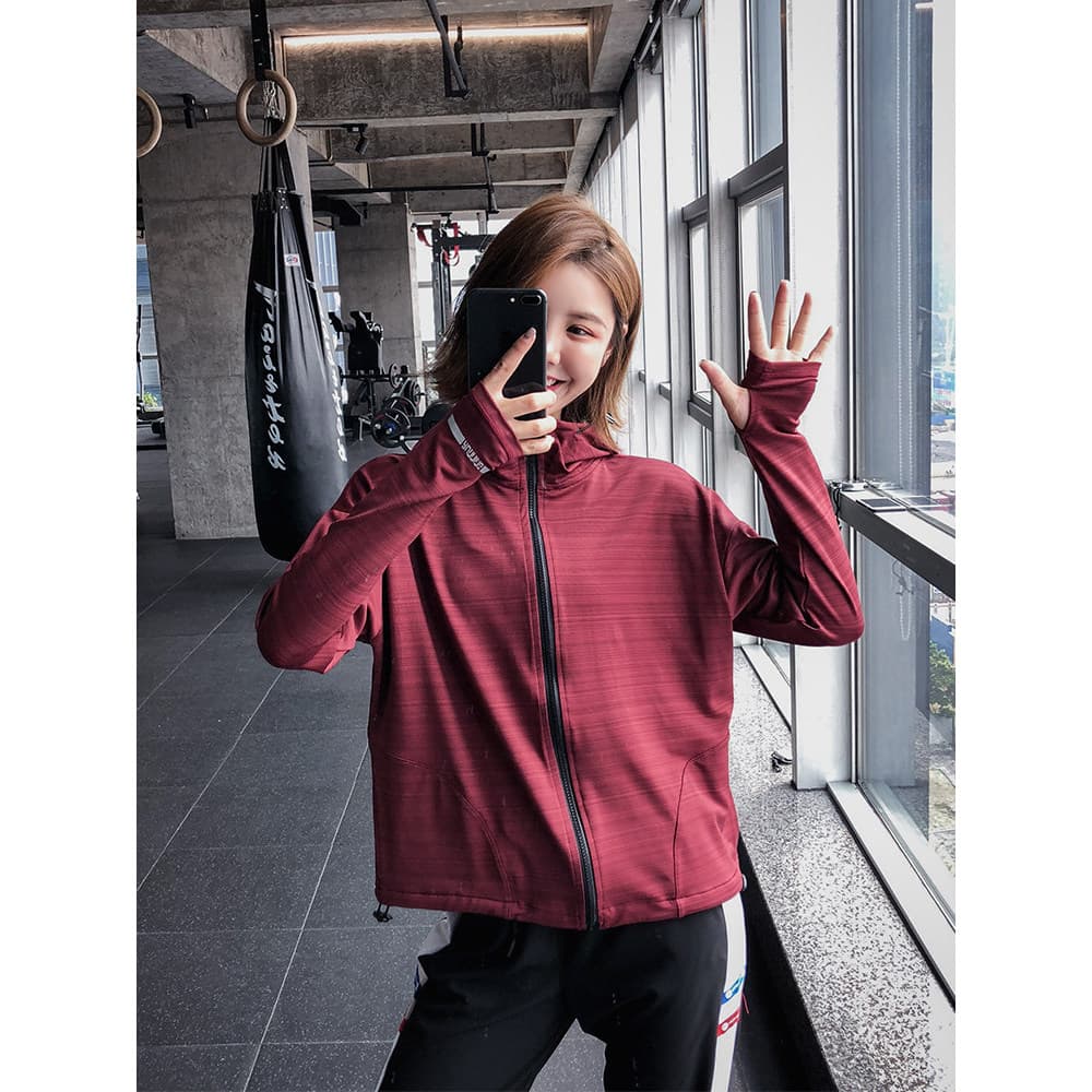 Solto mais magro olhar roupas de Fitness feminino zíper moletom roupas de Yoga topo correndo roupas de secagem rápida co