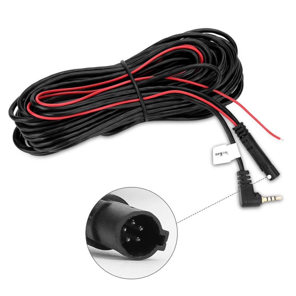 Extensão De Vídeo RCA Para Carro , Cabo De 5.5/10 Metros Câmera De Visão Traseira , Fios De 5 Pinos A 2.5mm Monitor De A