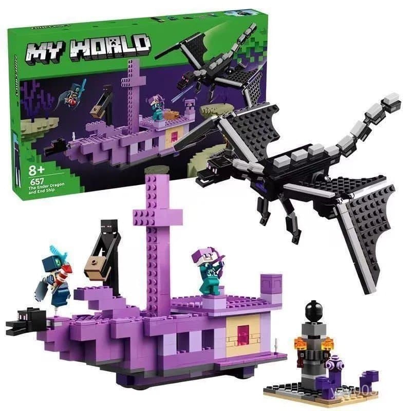 Compatível com Lego 21264 End Shadow Dragon e End Boat, blocos de montar para meninos, brinquedos de blocos de montar.