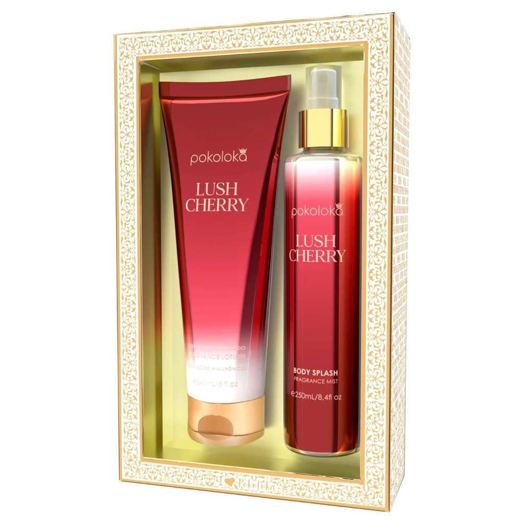 Kit loka luxury hidratante + body splash pokoloka lush cherry 250ml Loção Hidratante, Perfumação De Luxo