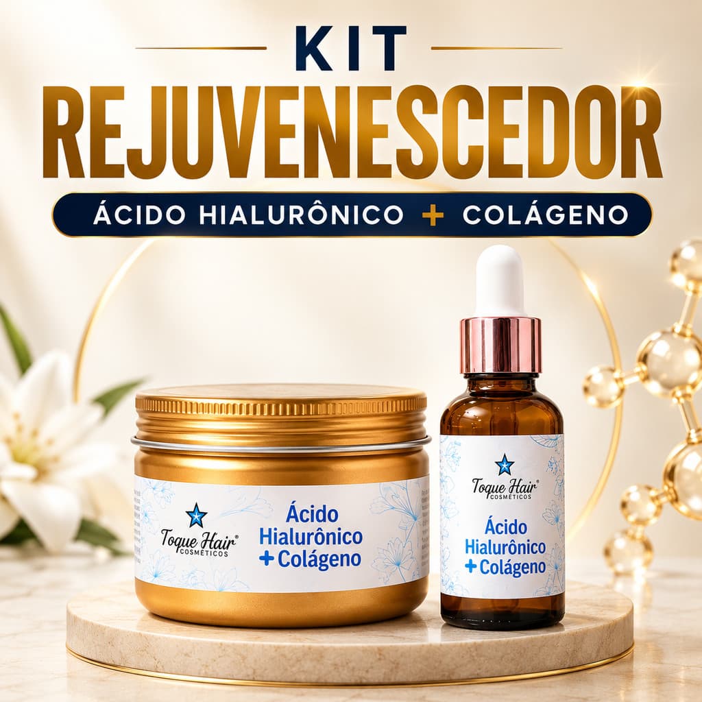 KITCreme de Ácido Hialurônico com Colágeno + Serum  Rejuvenesce e Firma a Pele Anti Idade