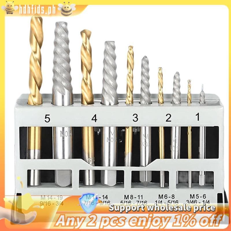 10 Pçs Cobalto Mão Esquerda Broca E Extratores De Liga De Aço Conjunto Com Kit De Ferramentas De Caixa De Metal Para Rem