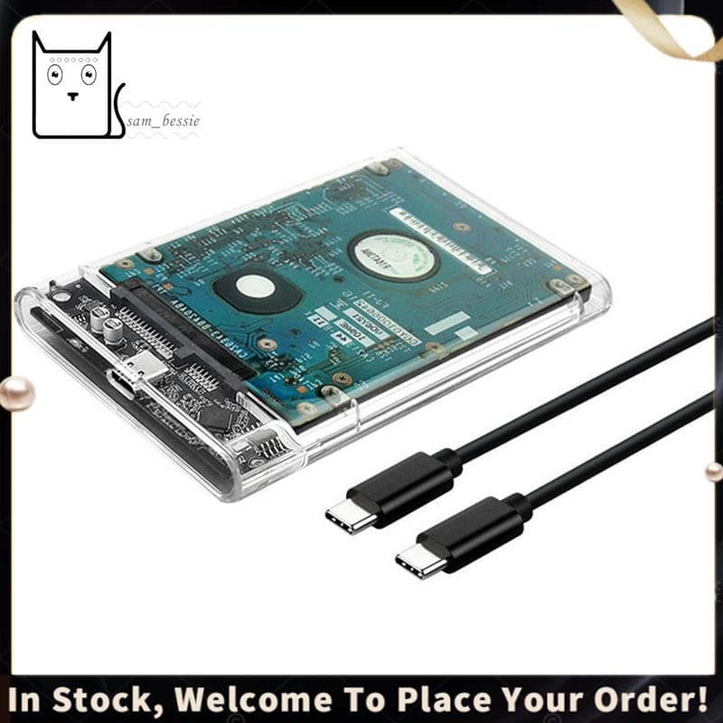 2.5 Polegada HDD SSD Caso Para USB 3.1 Tipo C 4TB Transparente Disco Rígido Externo Habitação Compatível UASP III Portát