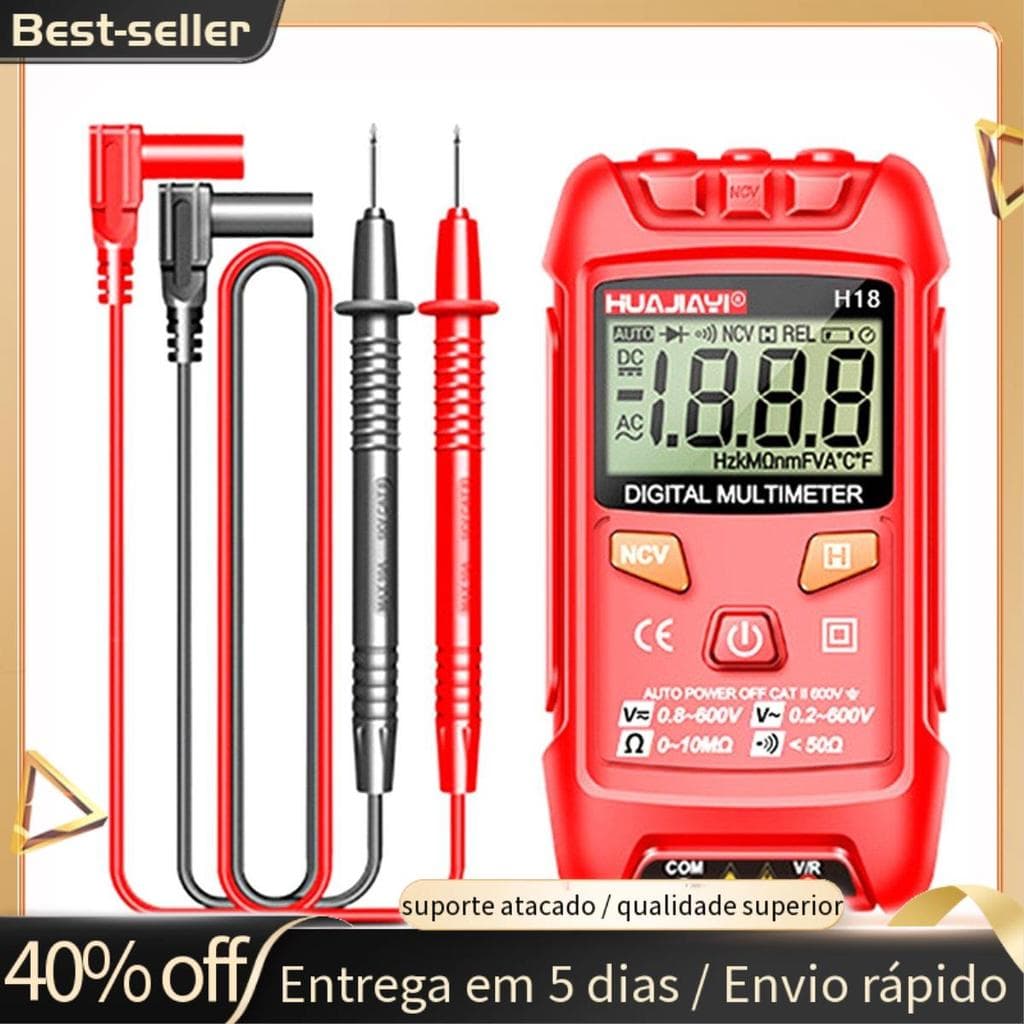 H18 Mini Multímetro Digital Medidor De Tensão 1999 Contagens Multimetro Ohm NCV Ferramentas De Eletricidade