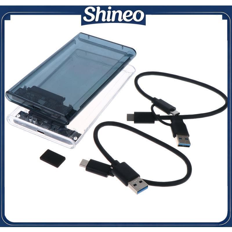SHINE USB Tipo C 2.5 Polegada Caso De Armazenamento Externo SATA Para 5Gbps HDD SSD Transparente Disco Rígido Gabinete S