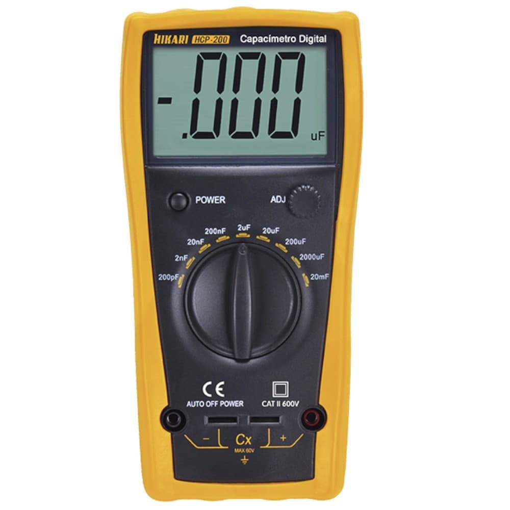 Capacímetro digital CAT II 600V - HPC-200 - Hikari